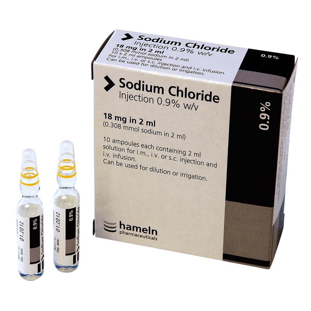 Sodium Chloride (Saline) 0.9% 2ml Ampoule 10pk
