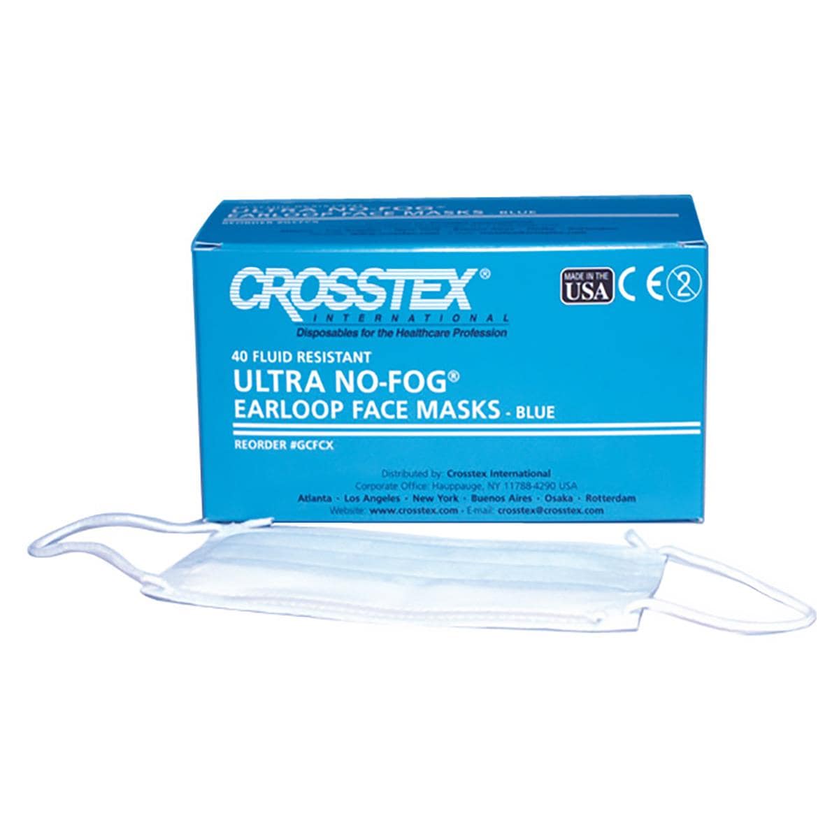 Crosstex Face Mask Anti-Fog Fluid Type IIR 40pk