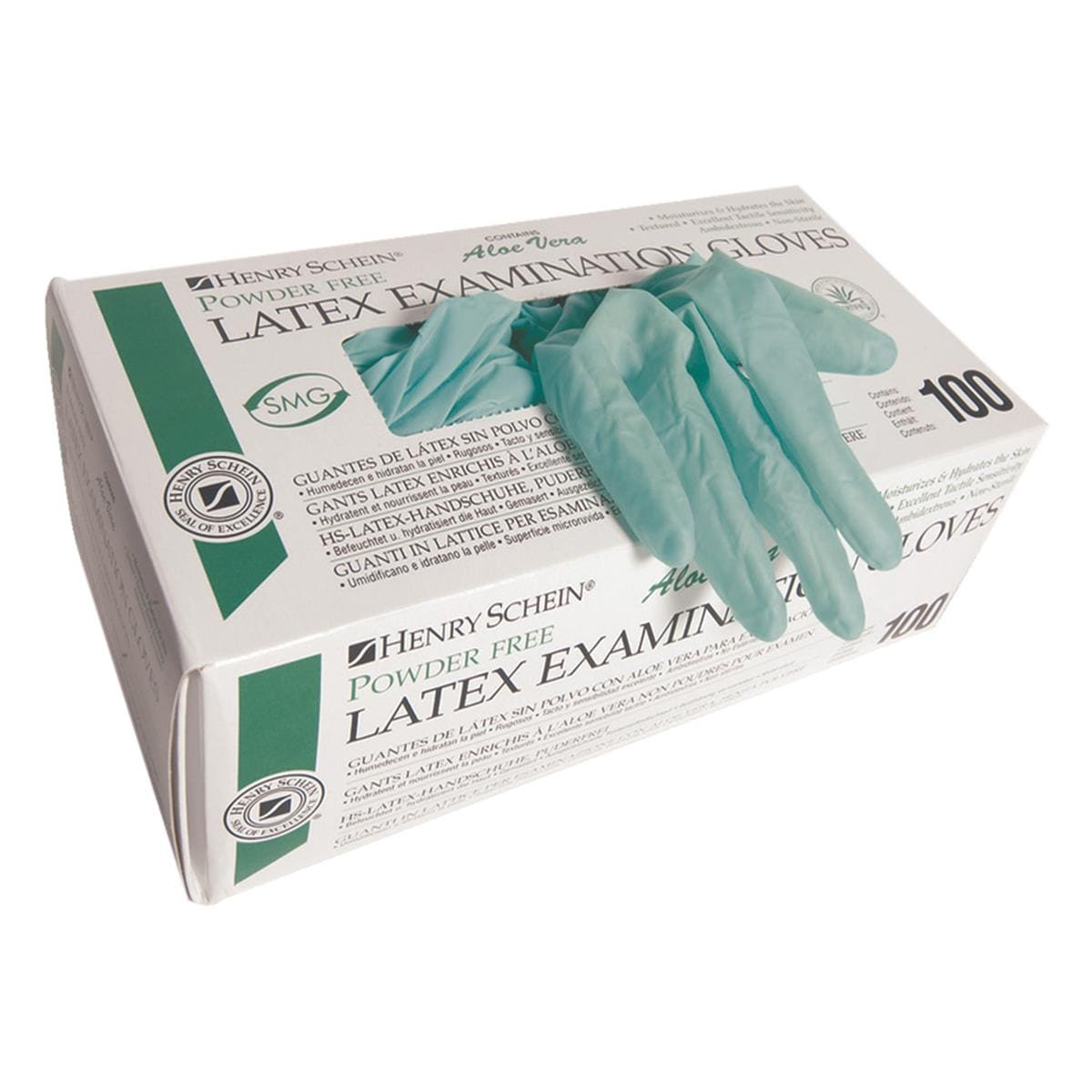 Criterion Gloves Latex Powder Free Aloe Vera Green Medium 100pk