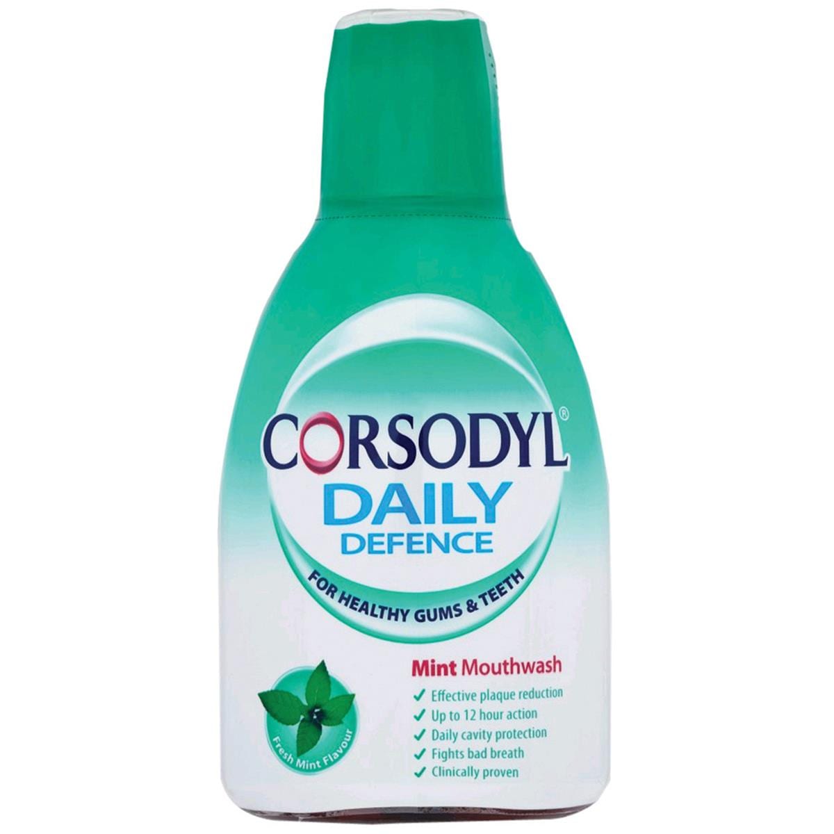 Corsodyl Daily Defence Mouthwash Fresh Mint Alcohol-Free 500ml