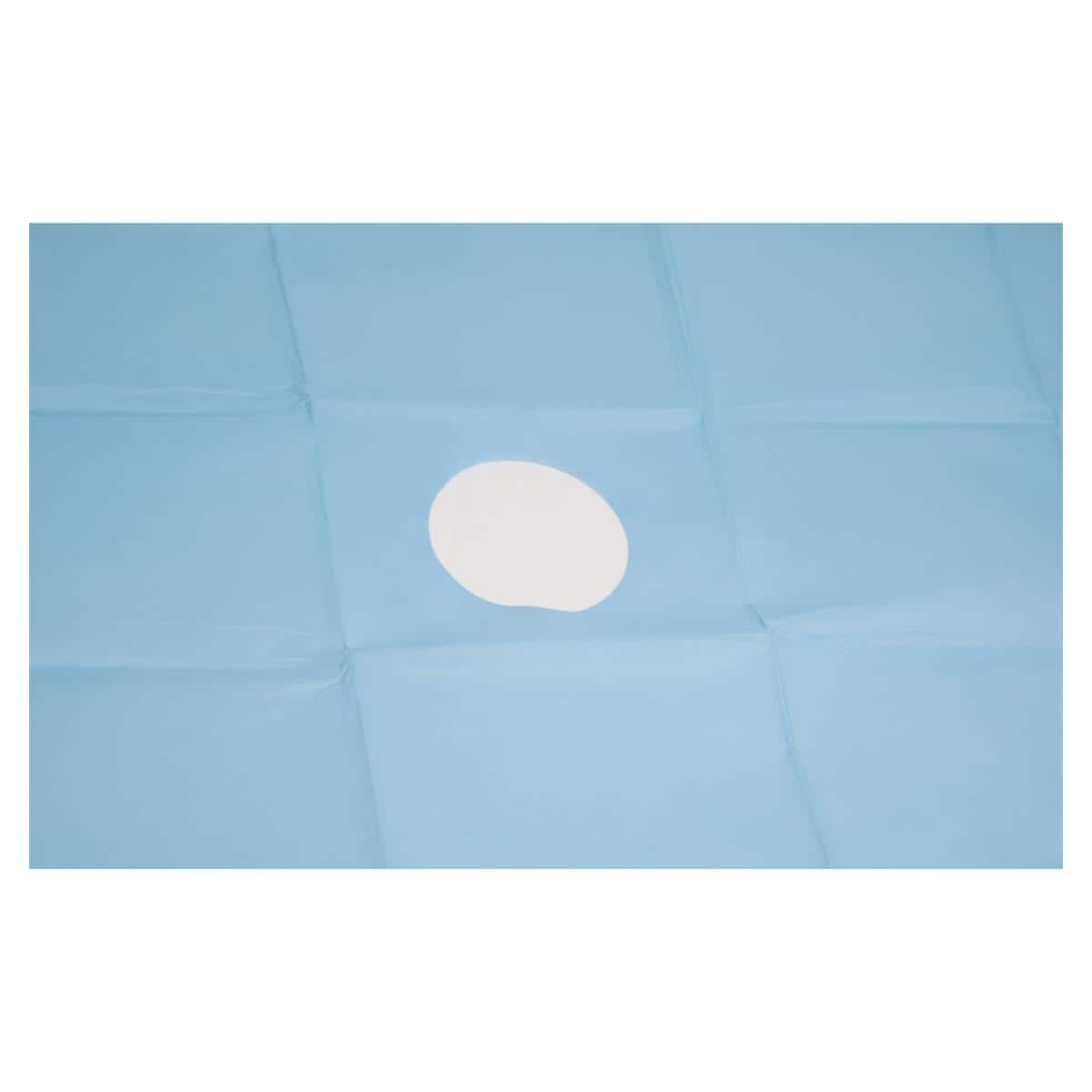 HS Surgical Non-Adhesive Fenestrated Drape 75x90cm Diameter 10cm Sterile Blue