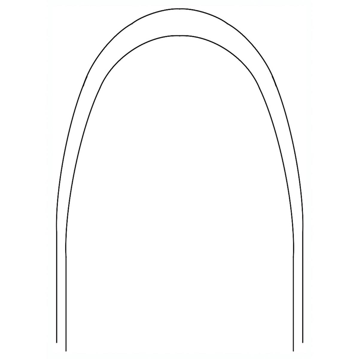 Archwire Stainless Steel Bright Oval Arch Form III Shape 016x022 Upper 10pk