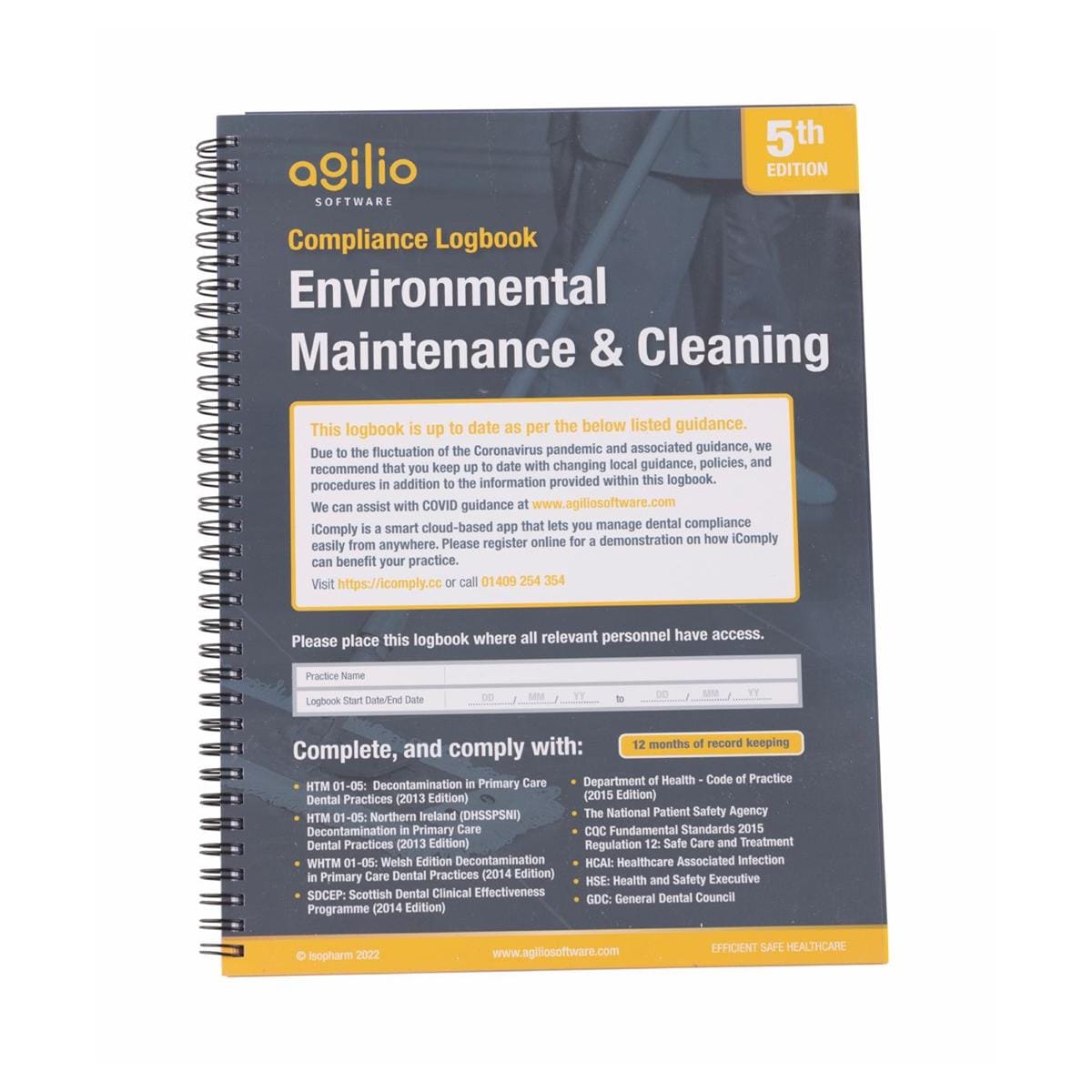 Environmental Maintenance & Cleaning Compliance Log Book